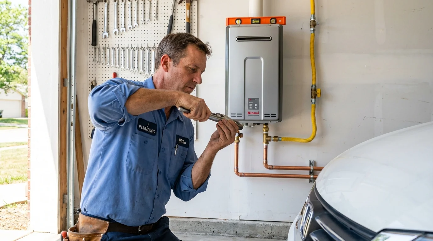 Tankless water heater installation by a Johns Plumbing LLC plumber in Arcadia